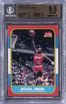 1986-87 Fleer #57 Michael Jordan Rookie Card - BGS GEM MINT 9.5